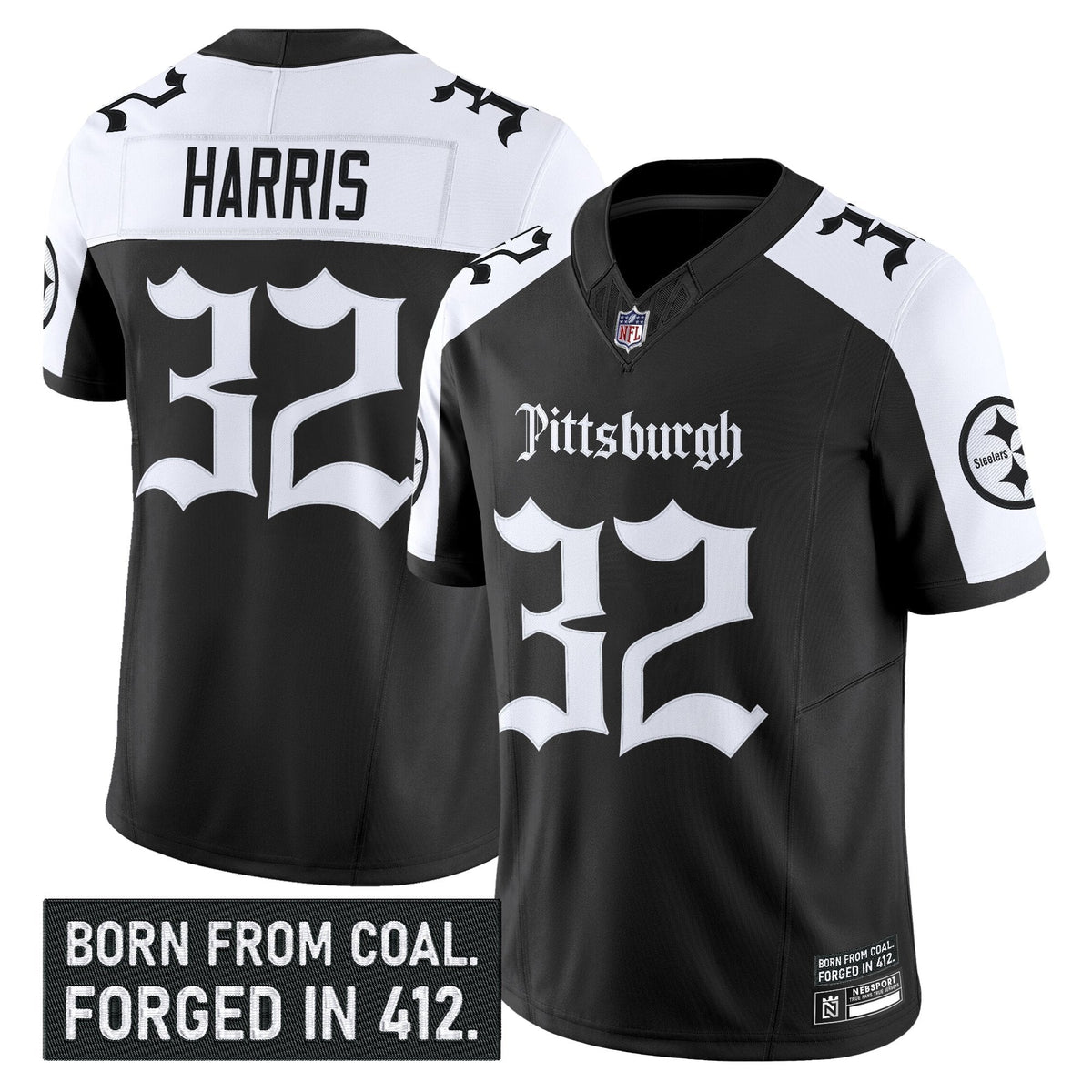 Men's Pittsburgh Steelers 'Gothic Steel City Edition' Vapor Limited Jersey - All Stitched