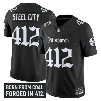 Men's Pittsburgh Steelers 'Gothic Steel City Edition' Vapor Limited Jersey - All Stitched