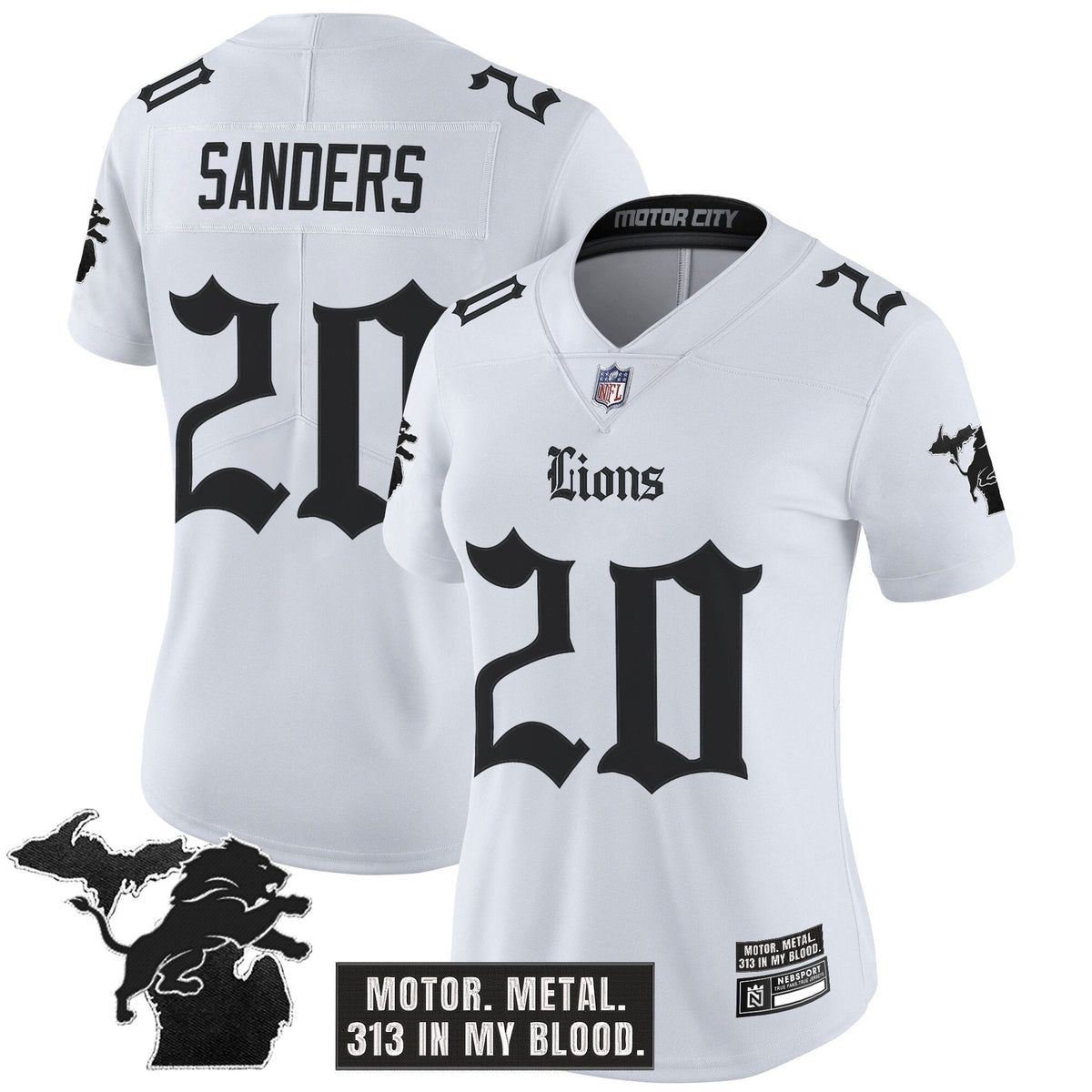 Women's Detroit Lions 'Gothic Motor Grit Edition' Vapor Limited Jersey - All Stitched