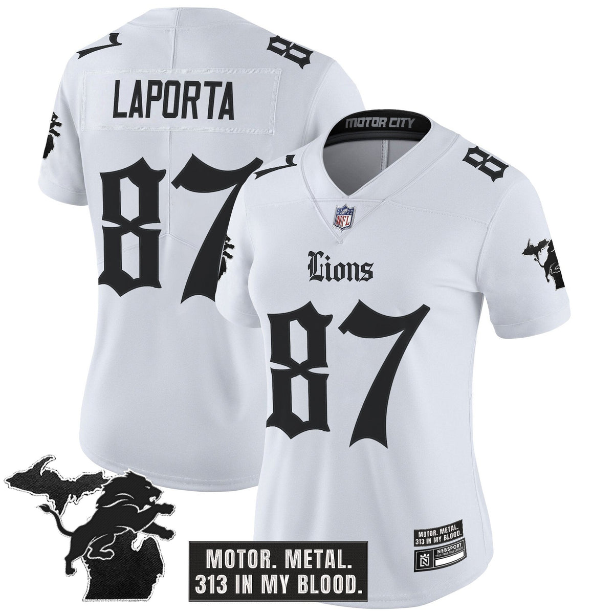 Women's Detroit Lions 'Gothic Motor Grit Edition' Vapor Limited Jersey - All Stitched