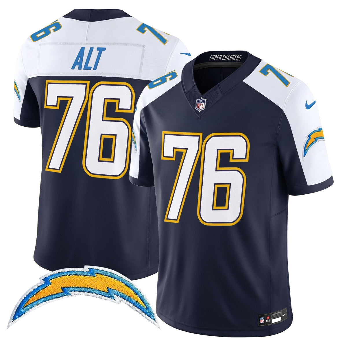 Men's Los Angeles Chargers 2025 Alternate Charger Power Vapor Limited Jersey - All Stitched