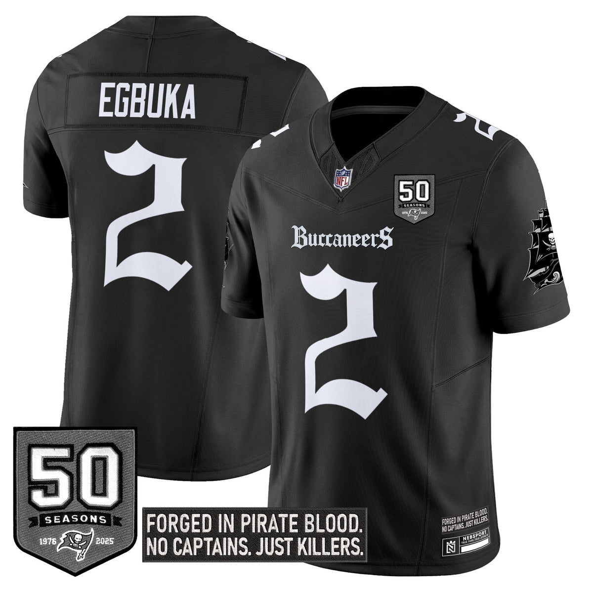 Men's Tampa Bay Buccaneers 'Gothic Pirate Shadows Edition' Limited Jersey - All Stitched