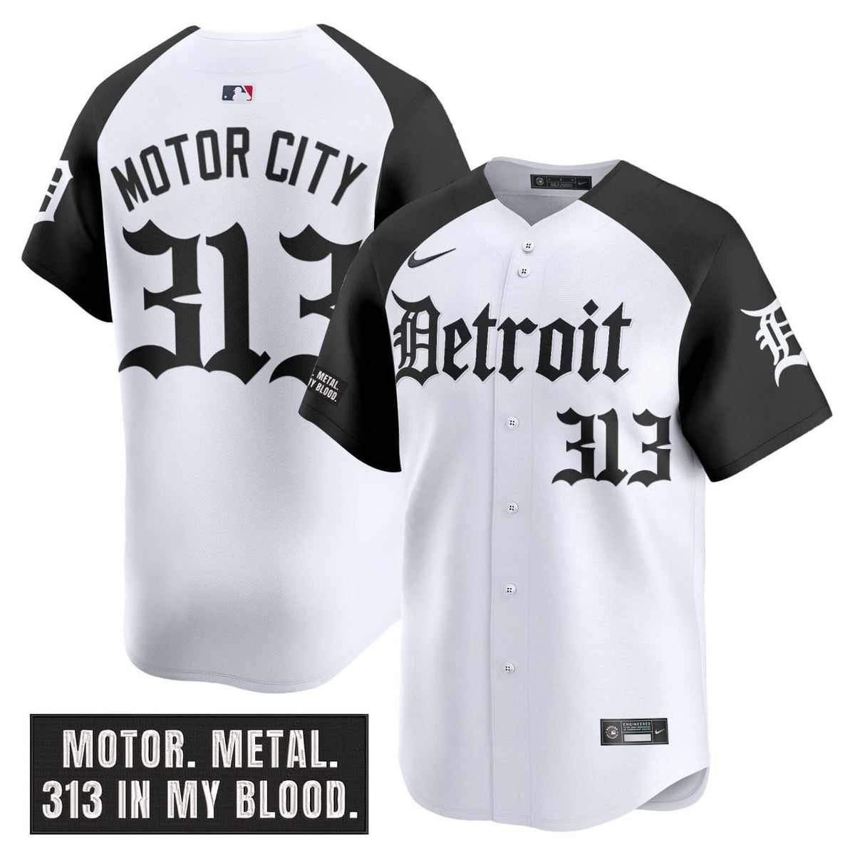 Men's Detroit Tigers 'Motor Gothic Edition' Vapor Premier Limited Jersey - All Stitched