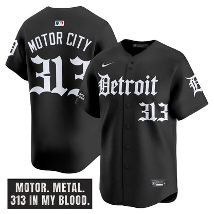 Men's Detroit Tigers 'Motor Gothic Edition' Vapor Premier Limited Jersey - All Stitched