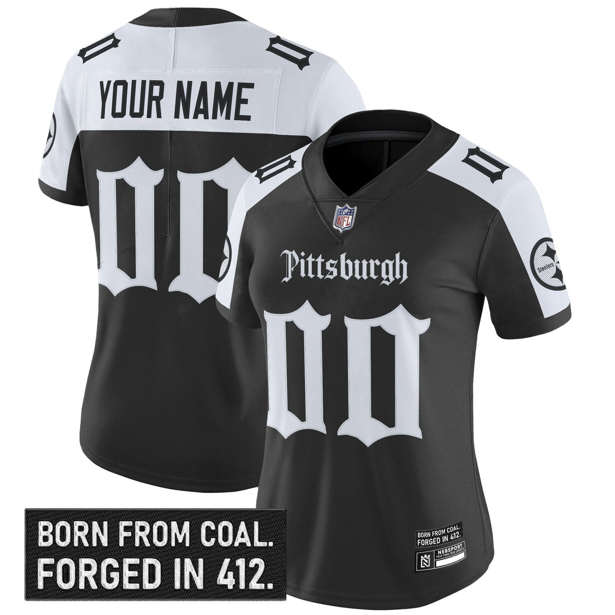 Pittsburgh Steelers 'Gothic Steel City Edition' Vapor Limited Custom Jersey - All Stitched