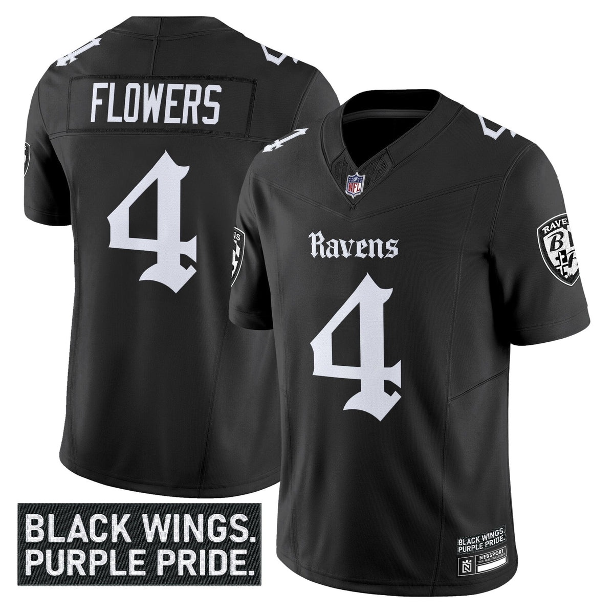 Men's Baltimore Ravens 'Gothic Nevermore Edition' Vapor Limited Jersey - All Stitched