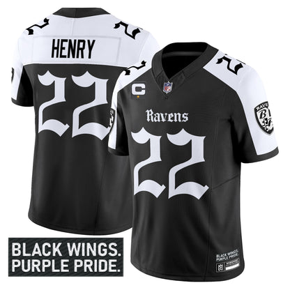 Men's Baltimore Ravens 'Gothic Nevermore Edition' Vapor Limited Jersey - All Stitched