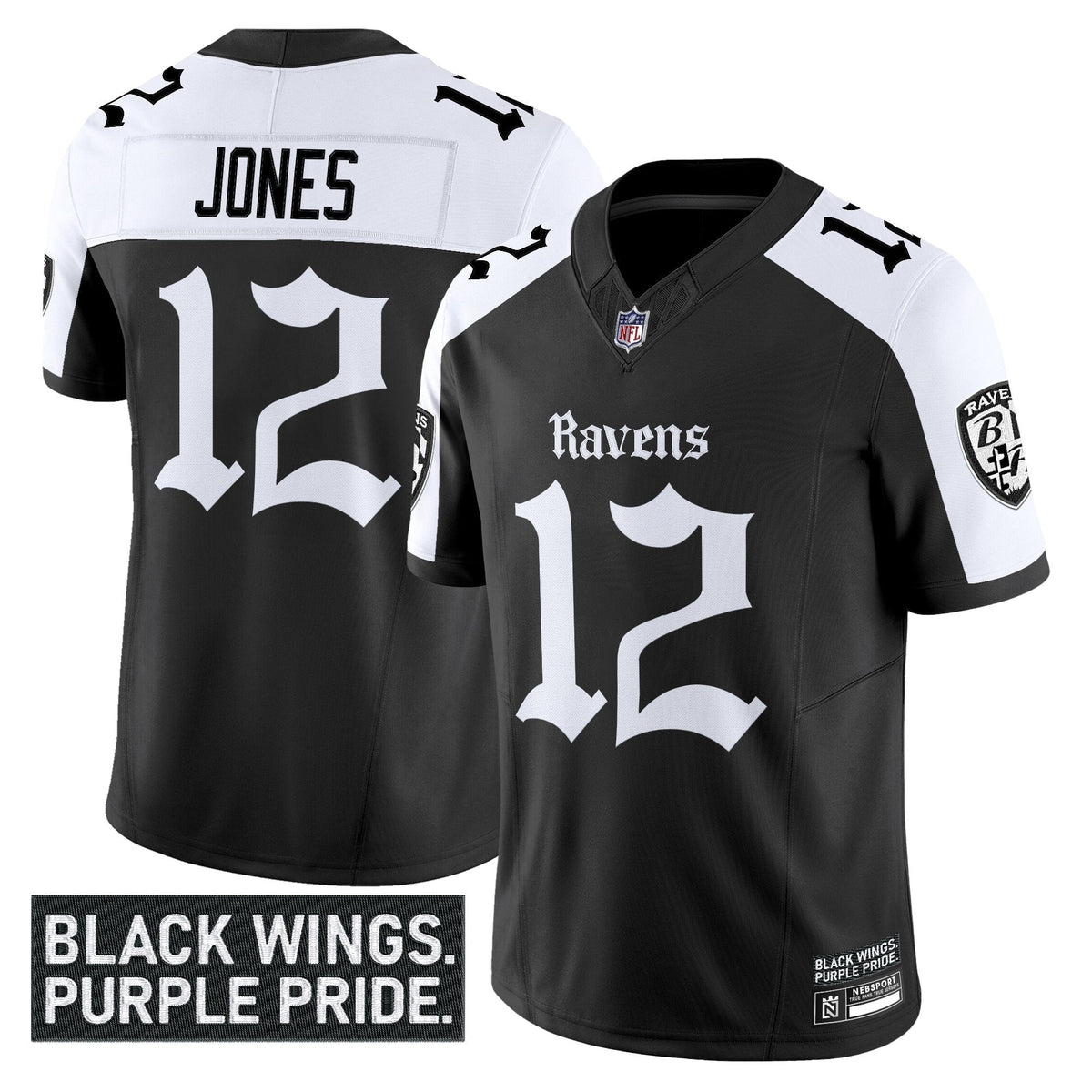 Men's Baltimore Ravens 'Gothic Nevermore Edition' Vapor Limited Jersey - All Stitched
