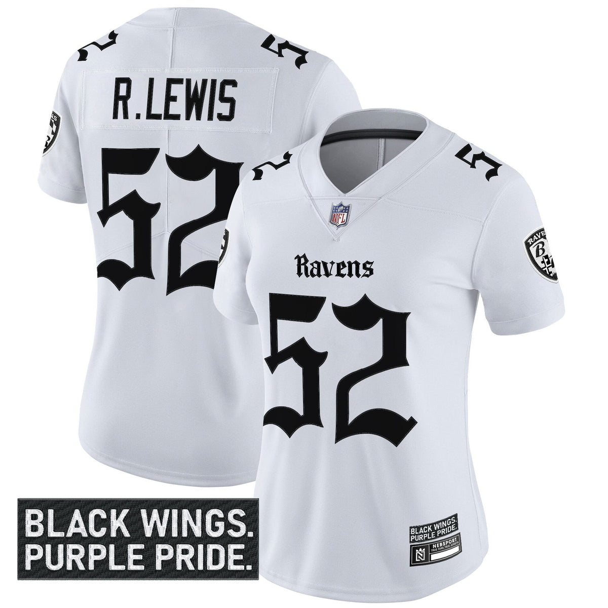Women's Baltimore Ravens 'Gothic Nevermore Edition' Vapor Limited Jersey - All Stitched