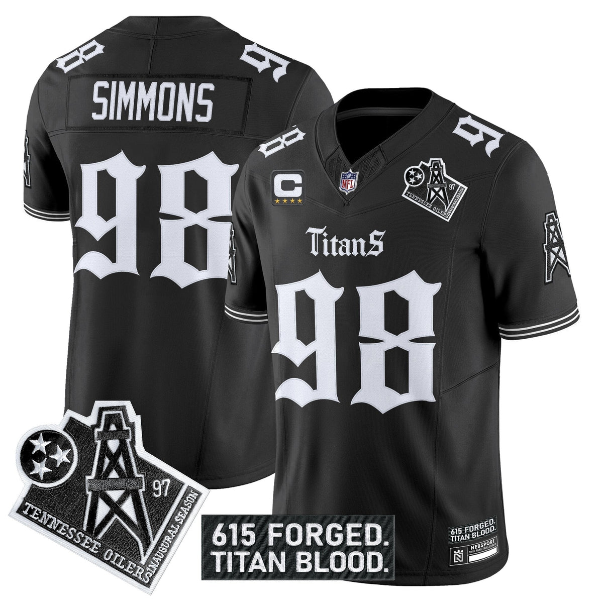 Men's Tennessee Titans 'Titan Gothic Shadows Drop' Vapor Limited Jersey - All Stitched