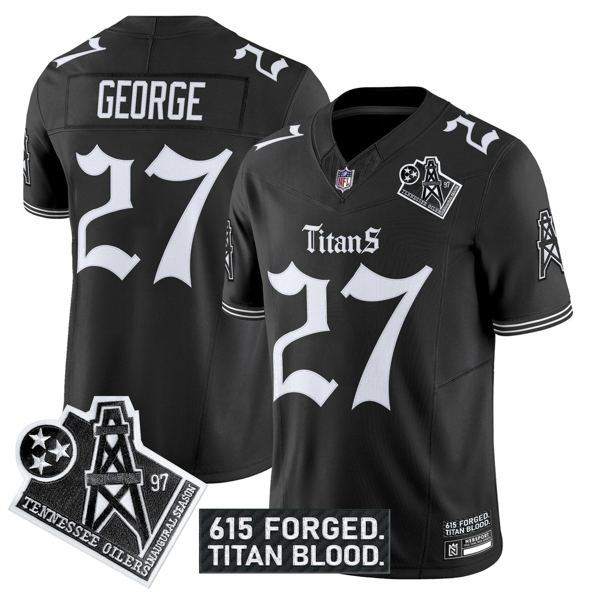 Men's Tennessee Titans 'Titan Gothic Shadows Drop' Vapor Limited Jersey - All Stitched