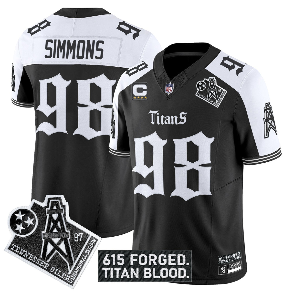 Men's Tennessee Titans 'Titan Gothic Shadows Drop' Vapor Limited Jersey - All Stitched
