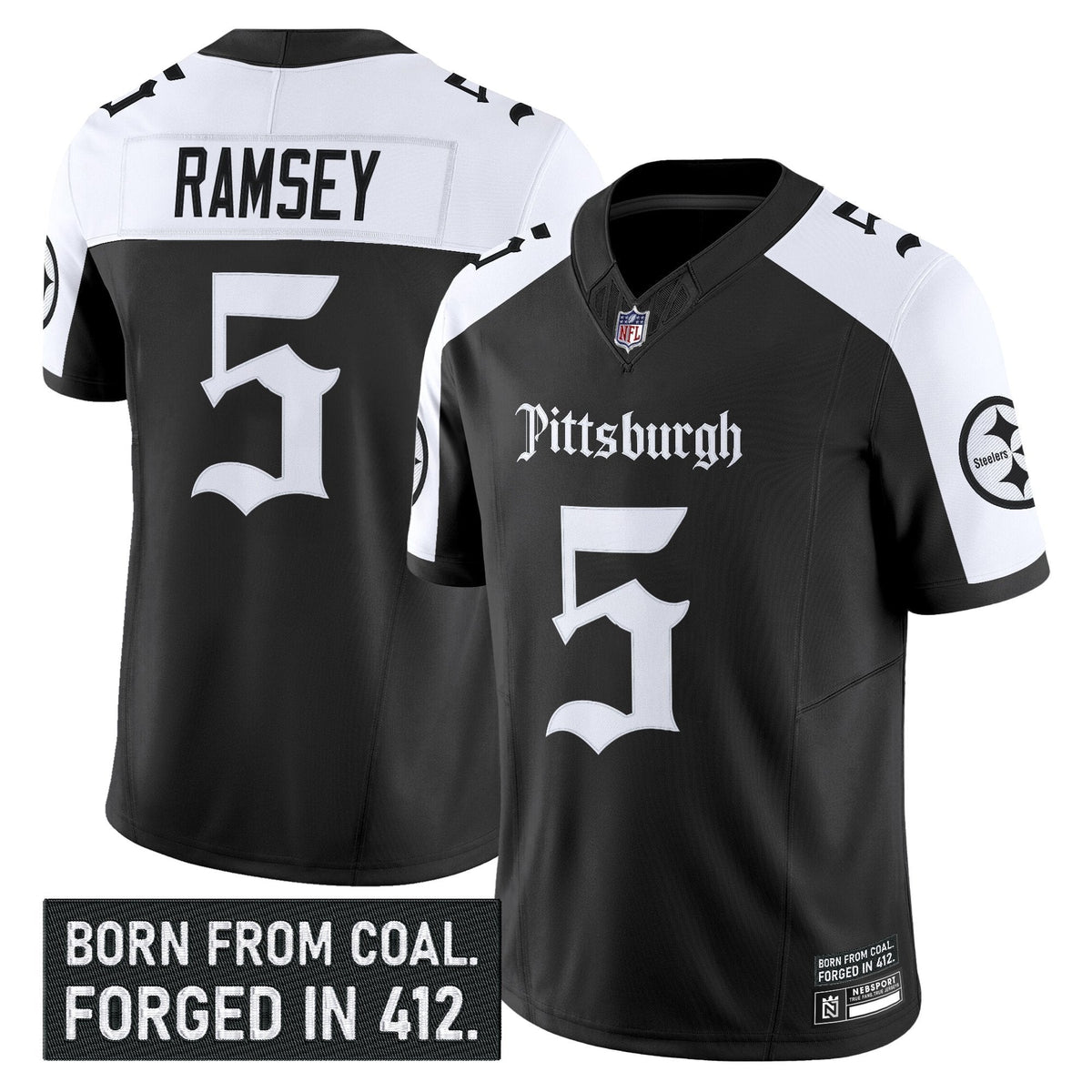 Men's Pittsburgh Steelers 'Gothic Steel City Edition' Vapor Limited Jersey - All Stitched