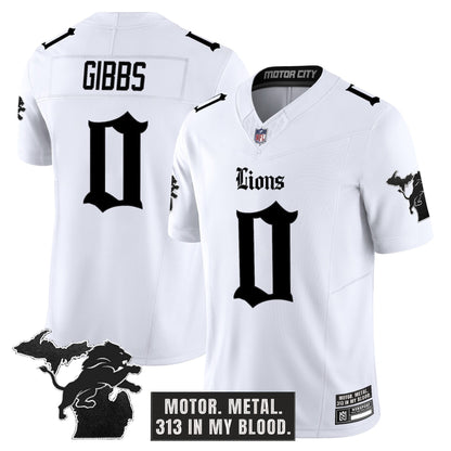 Men's Detroit Lions 'Gothic Motor Grit Edition' Vapor Limited Jersey - All Stitched