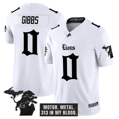 Men's Detroit Lions 'Gothic Motor Grit Edition' Vapor Limited Jersey V2 - All Stitched