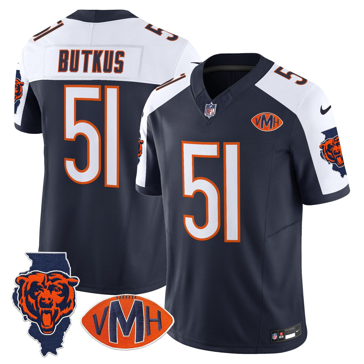 Men's Chicago Bears Virginia McCaskey Memorial Patch Vapor Jersey - All Stitched