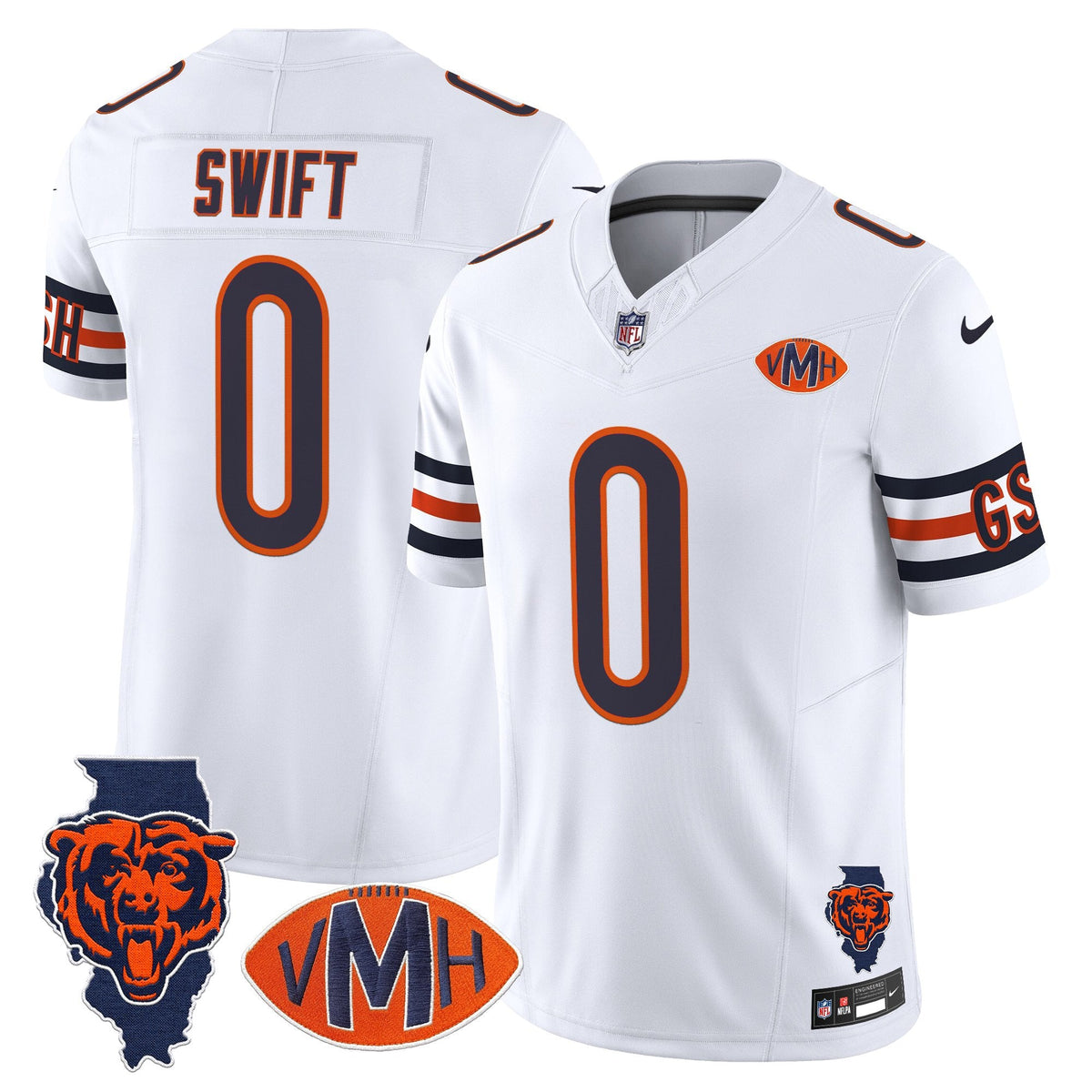 Men's Chicago Bears Virginia McCaskey Memorial Patch Vapor Jersey - All Stitched