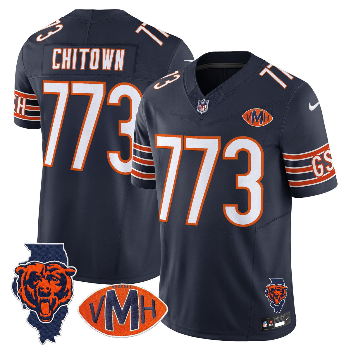Men's Chicago Bears Virginia McCaskey Memorial Patch Vapor Jersey - All Stitched