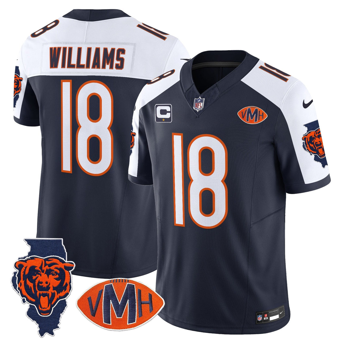 Men's Chicago Bears Virginia McCaskey Memorial Patch Vapor Jersey - All Stitched