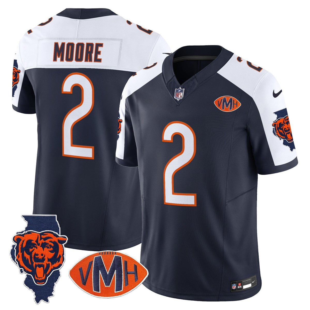 Men's Chicago Bears Virginia McCaskey Memorial Patch Vapor Jersey - All Stitched