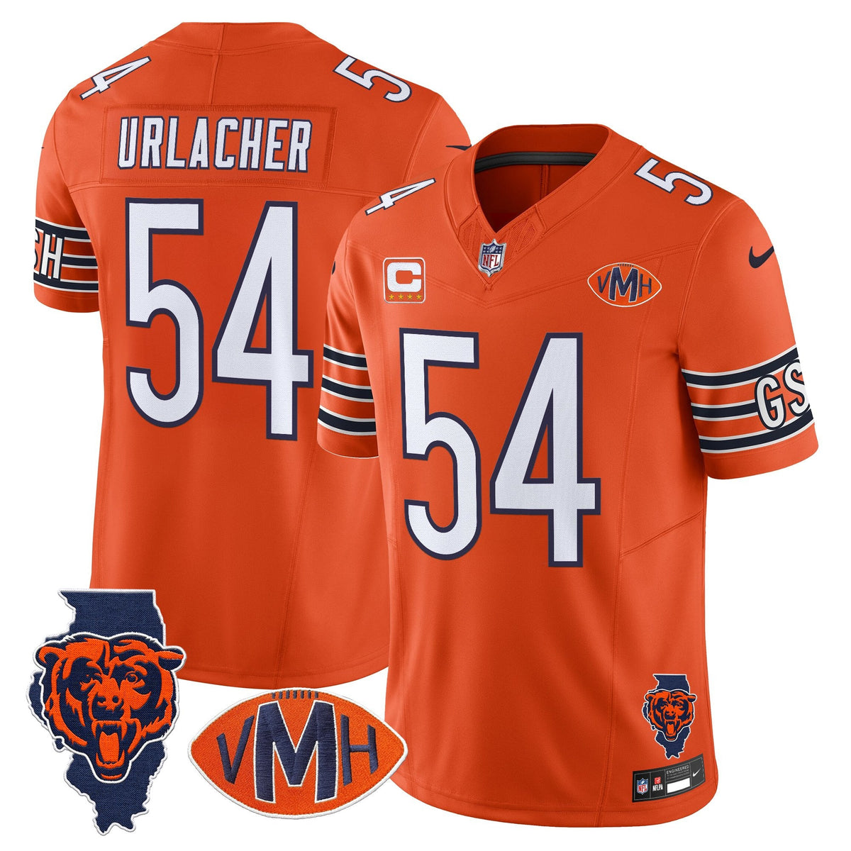 Men's Chicago Bears Virginia McCaskey Memorial Patch Vapor Jersey - All Stitched