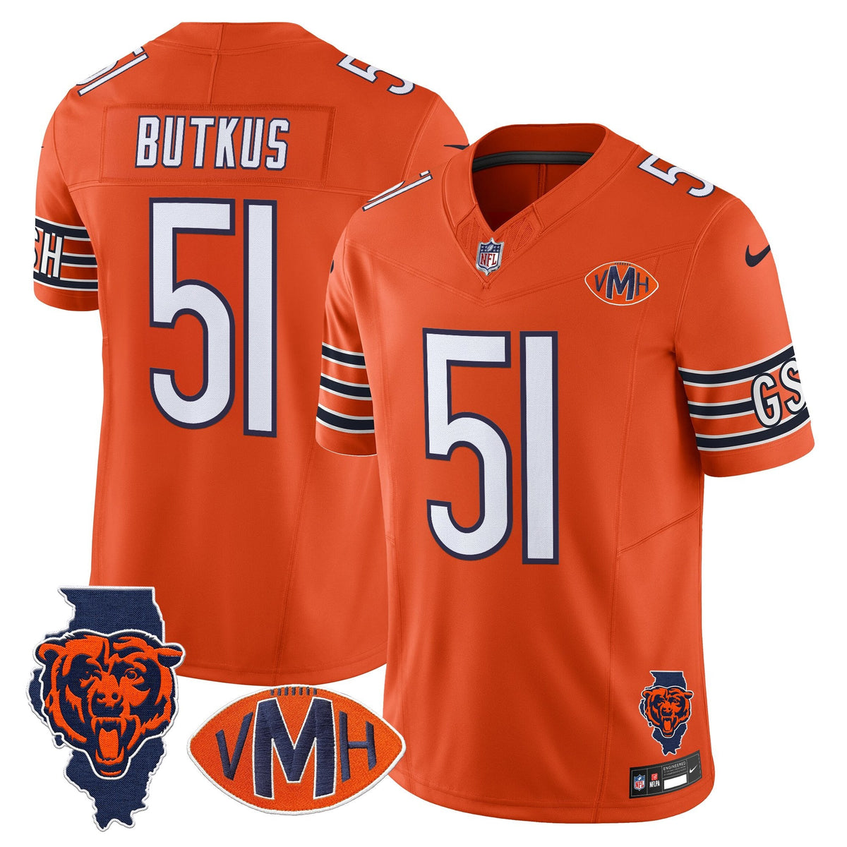 Men's Chicago Bears Virginia McCaskey Memorial Patch Vapor Jersey - All Stitched