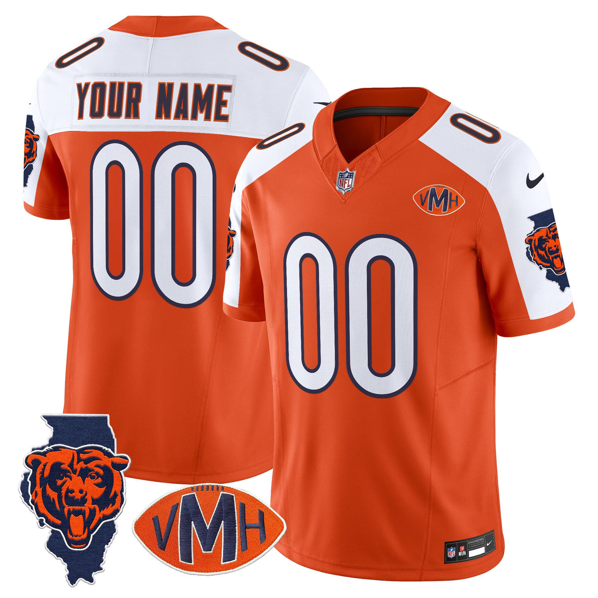 Chicago Bears Virginia McCaskey Memorial Patch Vapor Custom Jersey - All Stitched