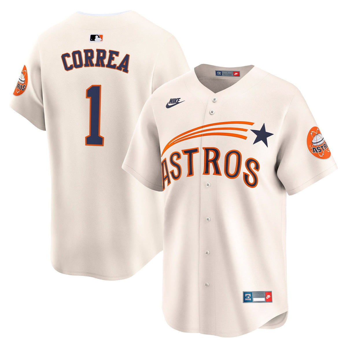 Men's Houston Astros Throwback Vapor Premier Limited Jersey - All Stitched