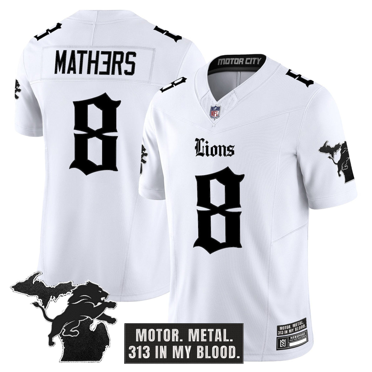 Men's Detroit Lions 'Gothic Motor Grit Edition' Vapor Limited Jersey - All Stitched