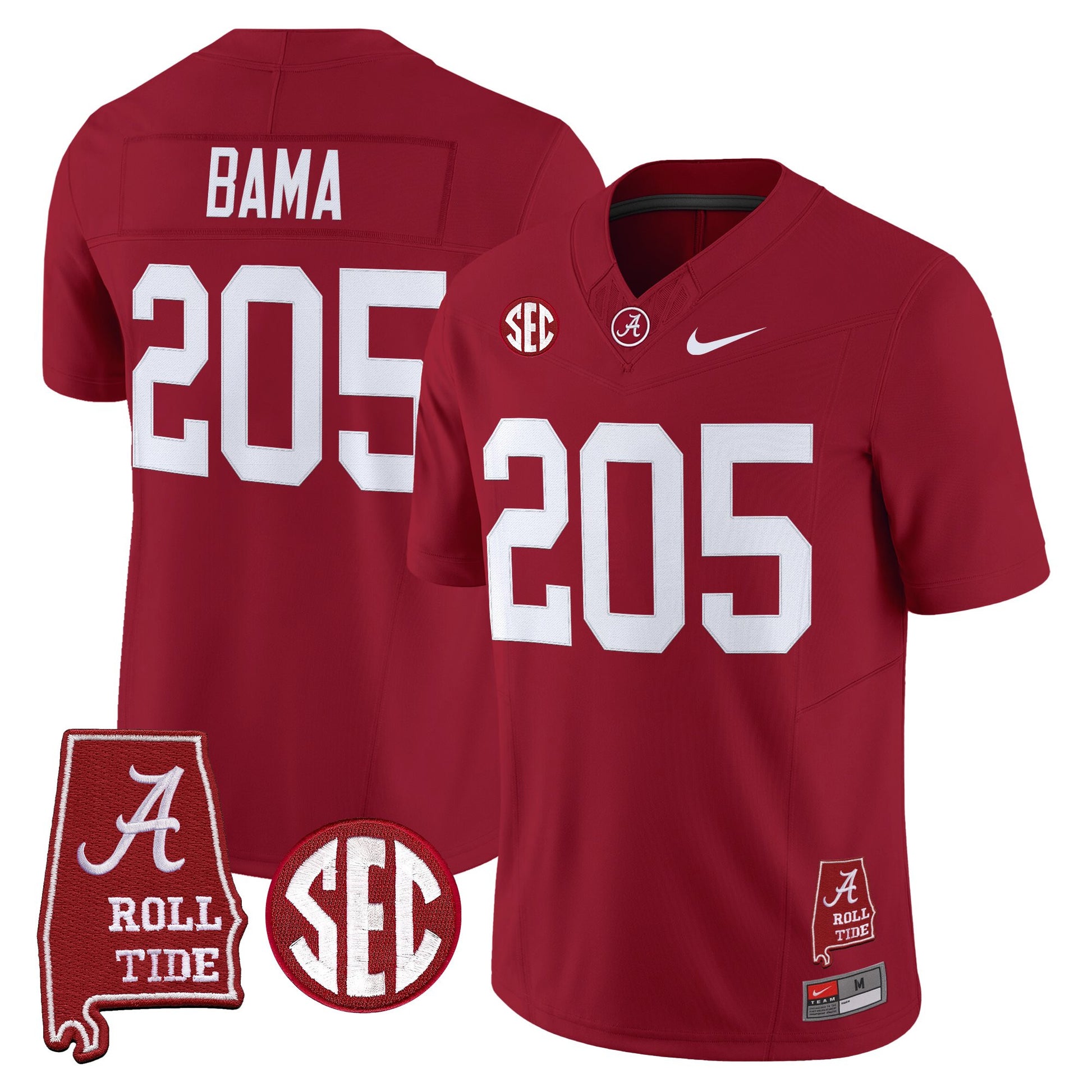 Men's Alabama Crimson Tide 2026 Vapor Limited Jersey - Alabama Map - Stitched