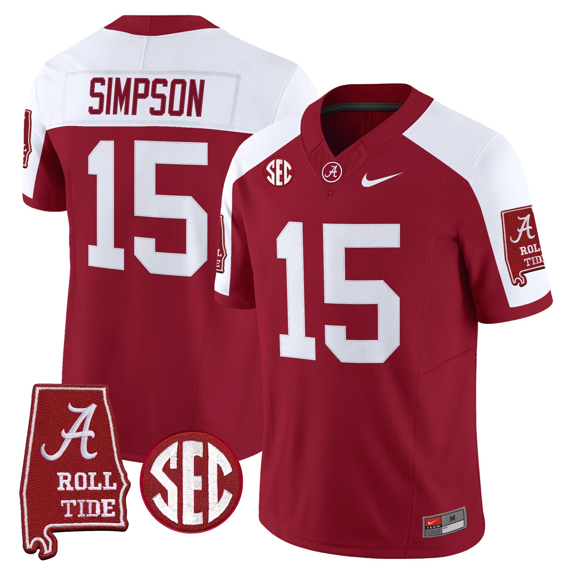 Men's Alabama Crimson Tide 2026 Vapor Limited Jersey - Alabama Map - Stitched