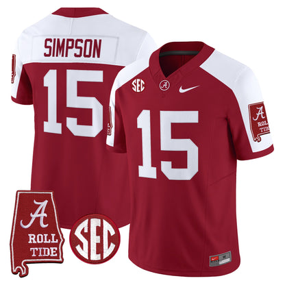 Men's Alabama Crimson Tide 2026 Vapor Limited Jersey - Alabama Map - Stitched