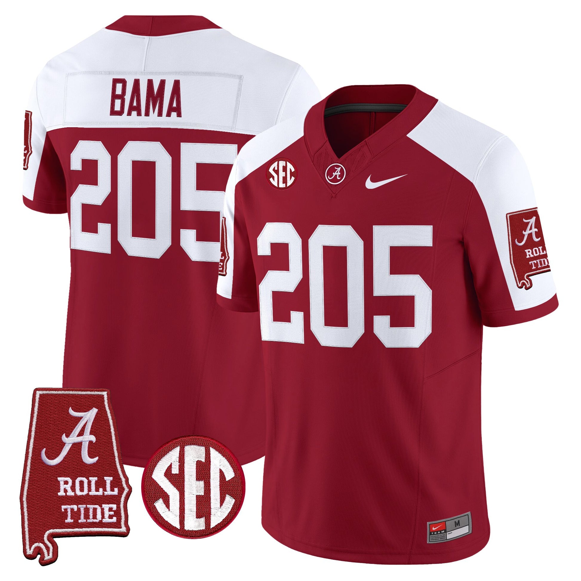 Men's Alabama Crimson Tide 2026 Vapor Limited Jersey - Alabama Map - Stitched