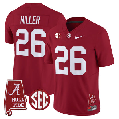 Men's Alabama Crimson Tide 2026 Vapor Limited Jersey - Alabama Map - Stitched
