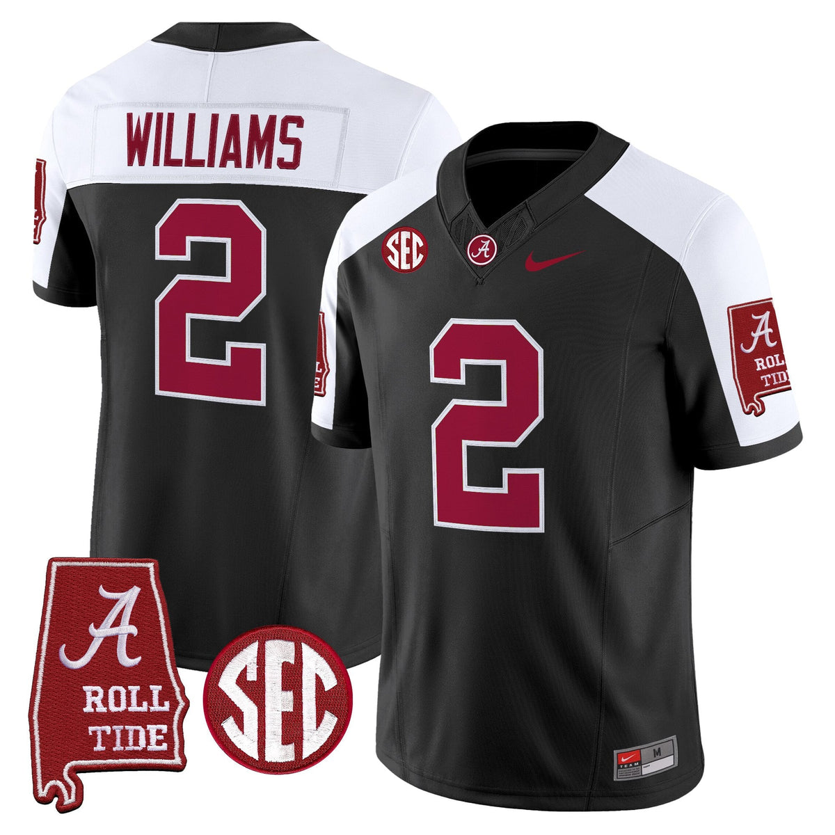 Men's Alabama Crimson Tide 2025 Vapor Limited Jersey - Alabama Map - All Stitched