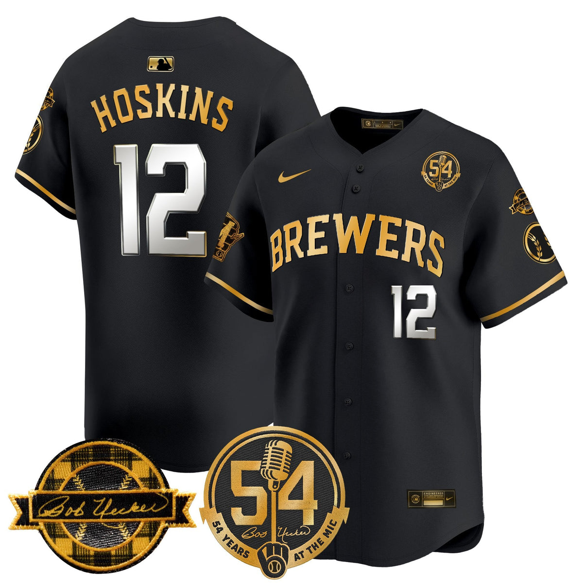 Men's Milwaukee Brewers 'Bob Uecker - 54 Seasons for Brewers' Vapor Premier Limited Jersey - All Stitched