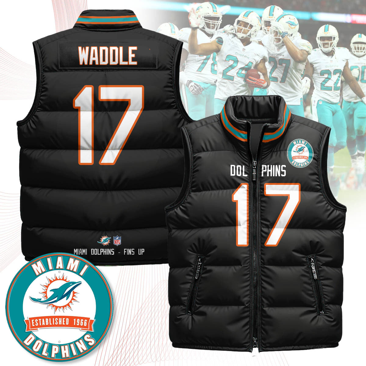 Miami Dolphins Unisex Puffer Vest