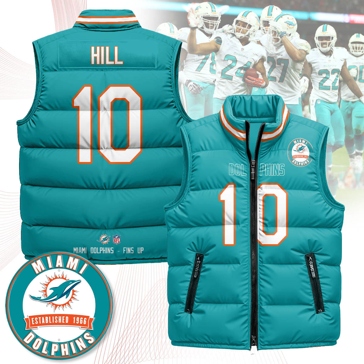 Miami Dolphins Unisex Puffer Vest