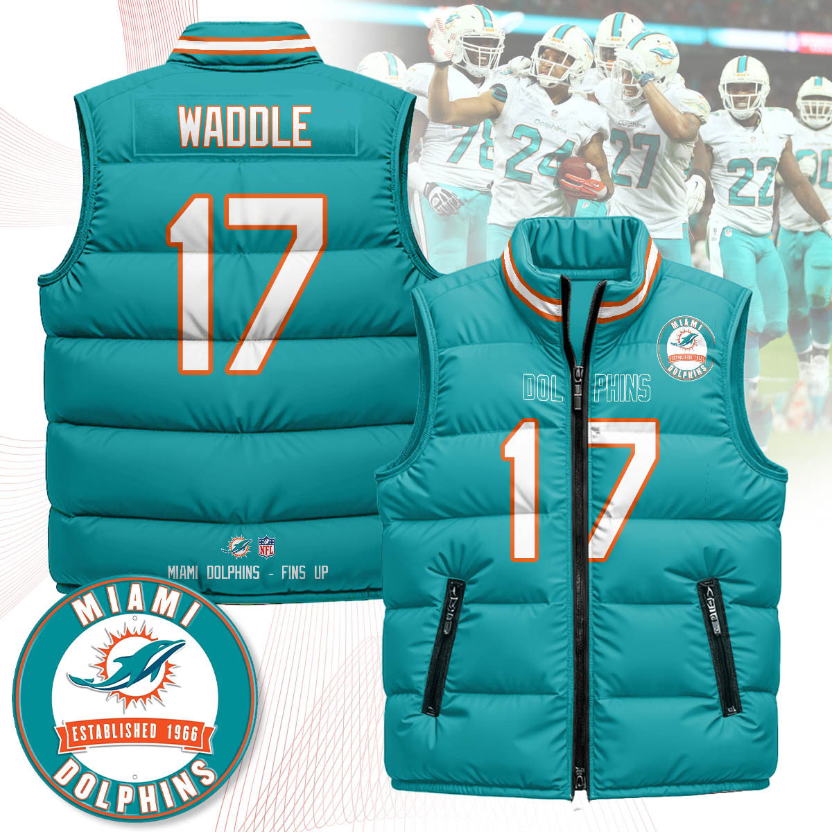 Miami Dolphins Unisex Puffer Vest