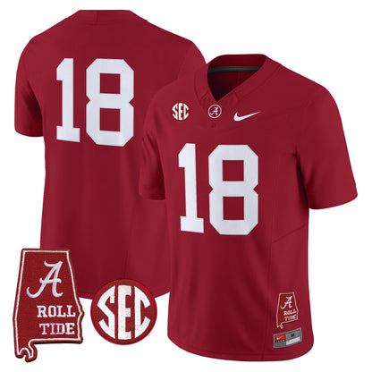 Men's Alabama Crimson Tide 2026 Vapor Limited Jersey - Alabama Map - Stitched