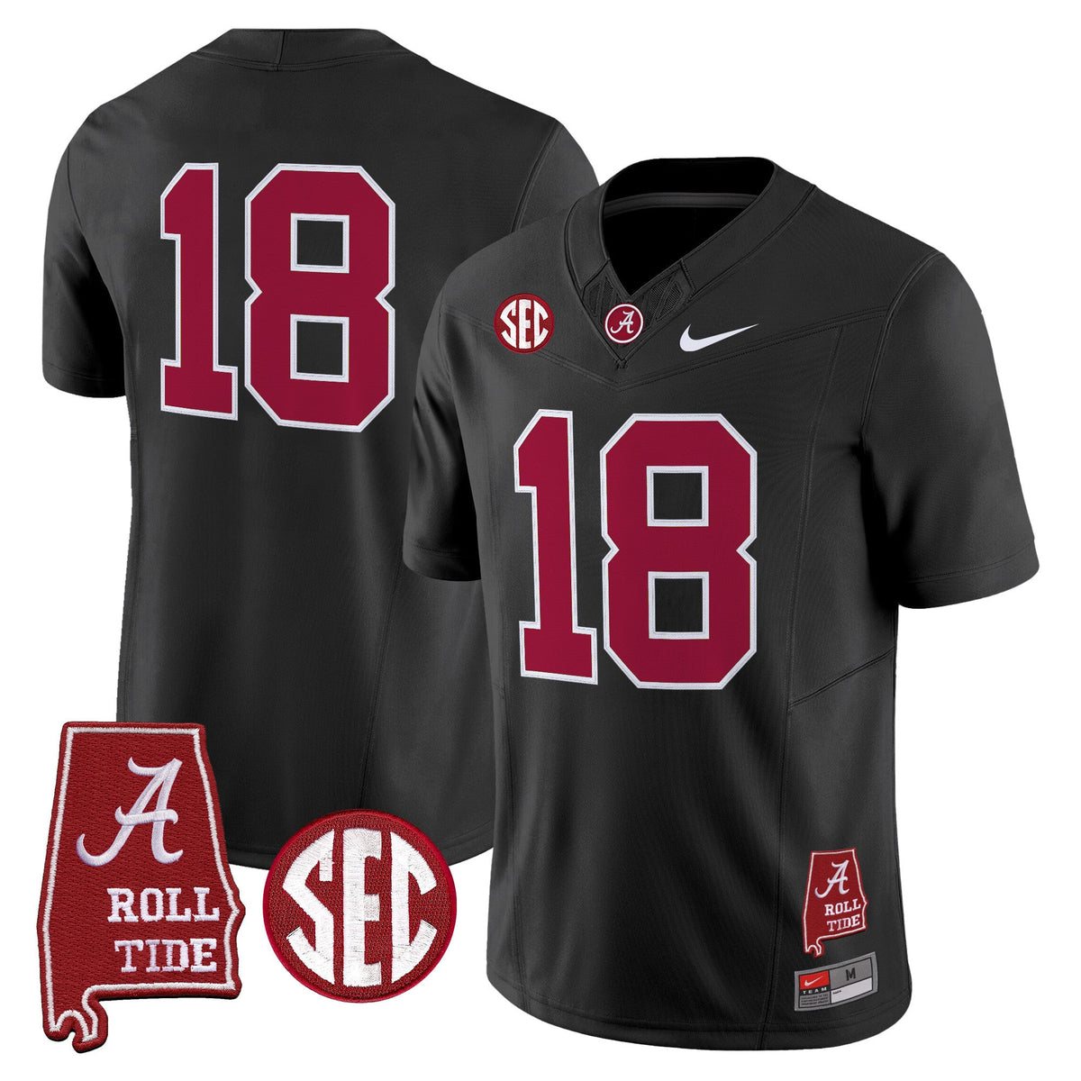 Men's Alabama Crimson Tide 2025 Vapor Limited Jersey - Alabama Map - All Stitched