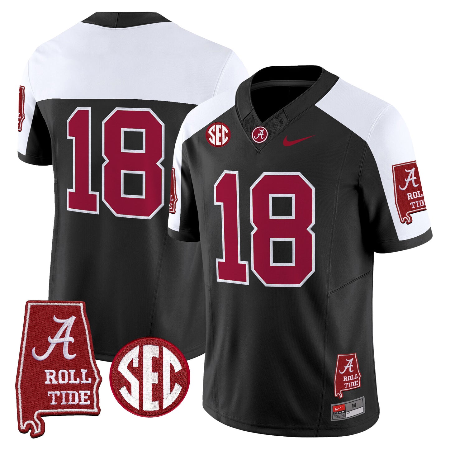 Men's Alabama Crimson Tide 2026 Vapor Limited Jersey - Alabama Map - Stitched
