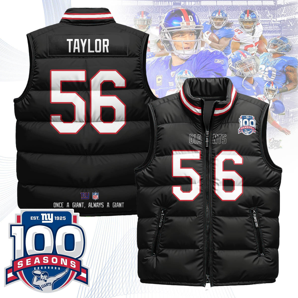 NYG Unisex Puffer Vest