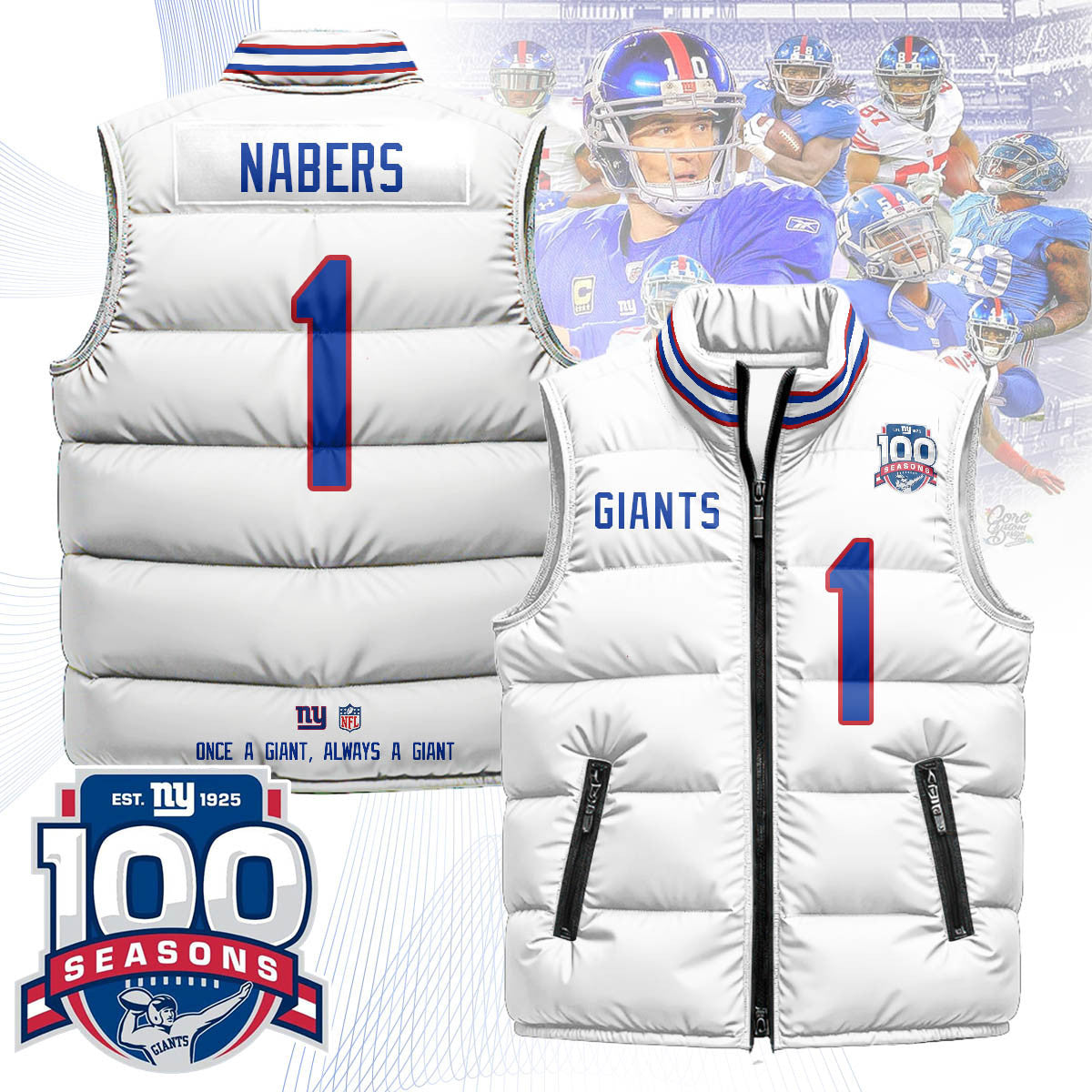 New York Giants Unisex Puffer Vest