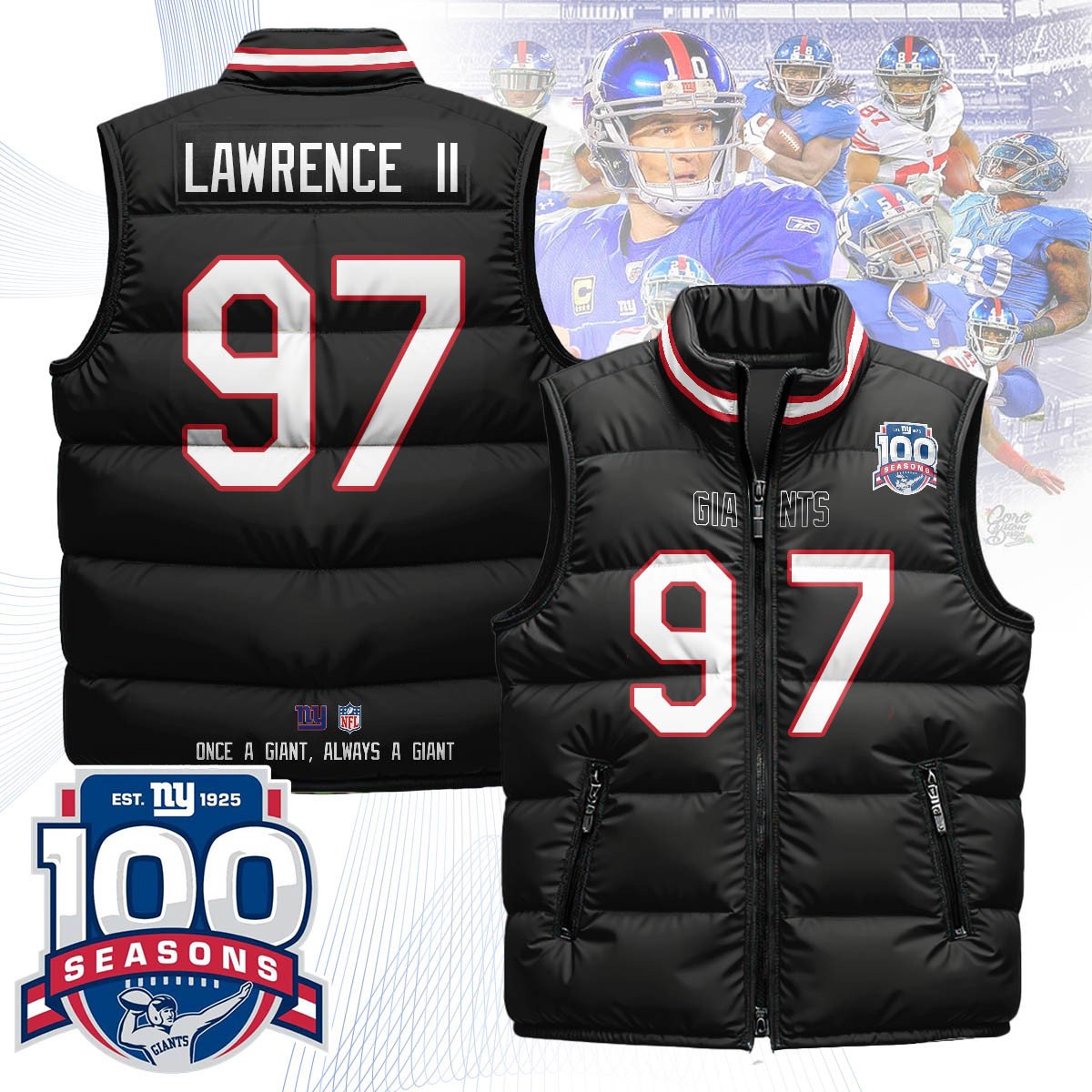 New York Giants Unisex Puffer Vest