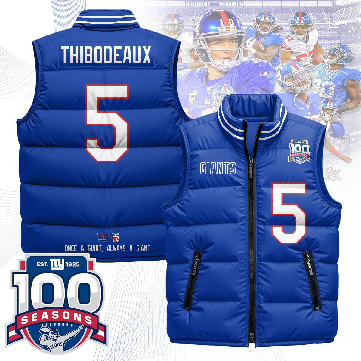 New York Giants Unisex Puffer Vest