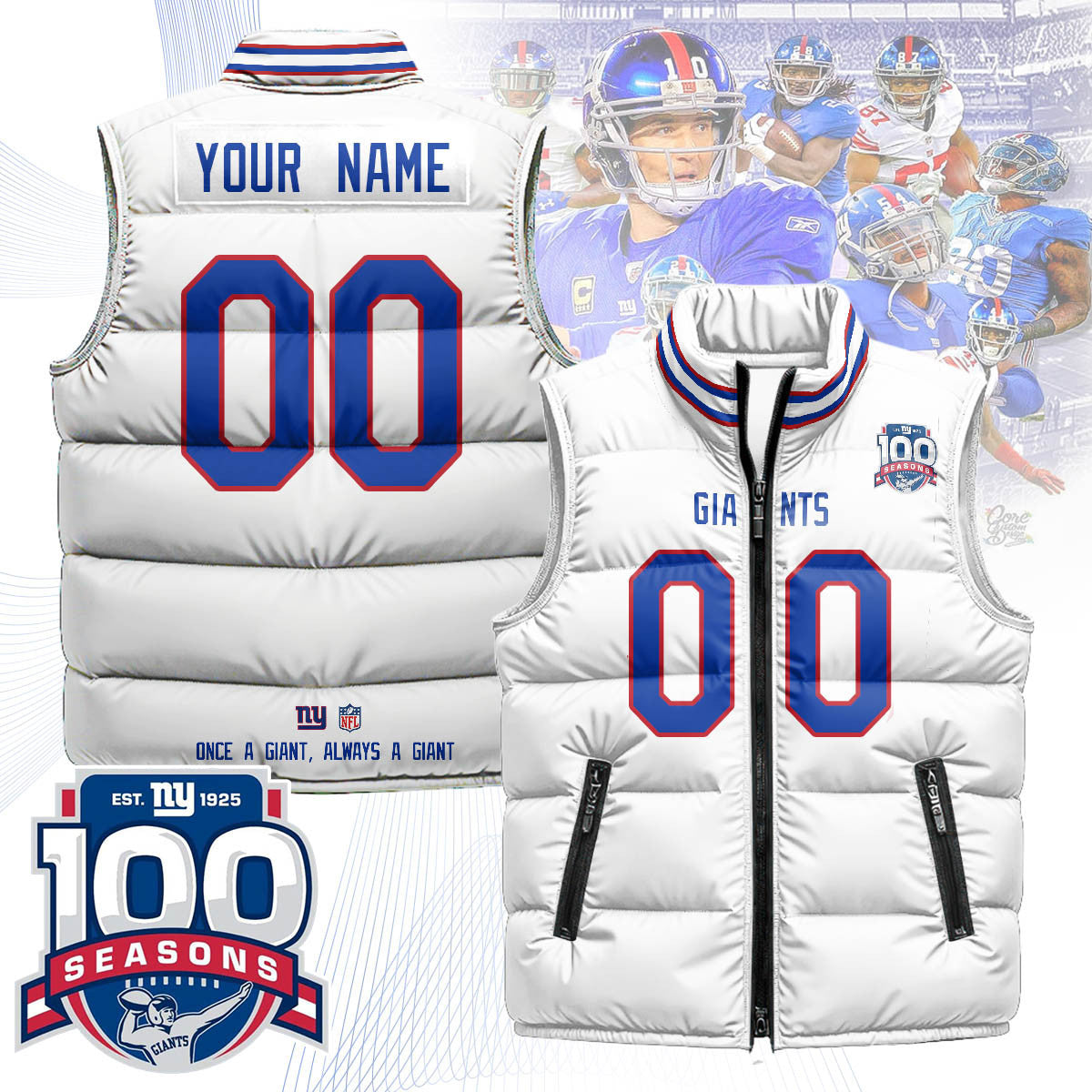New York Giants Unisex Puffer Vest