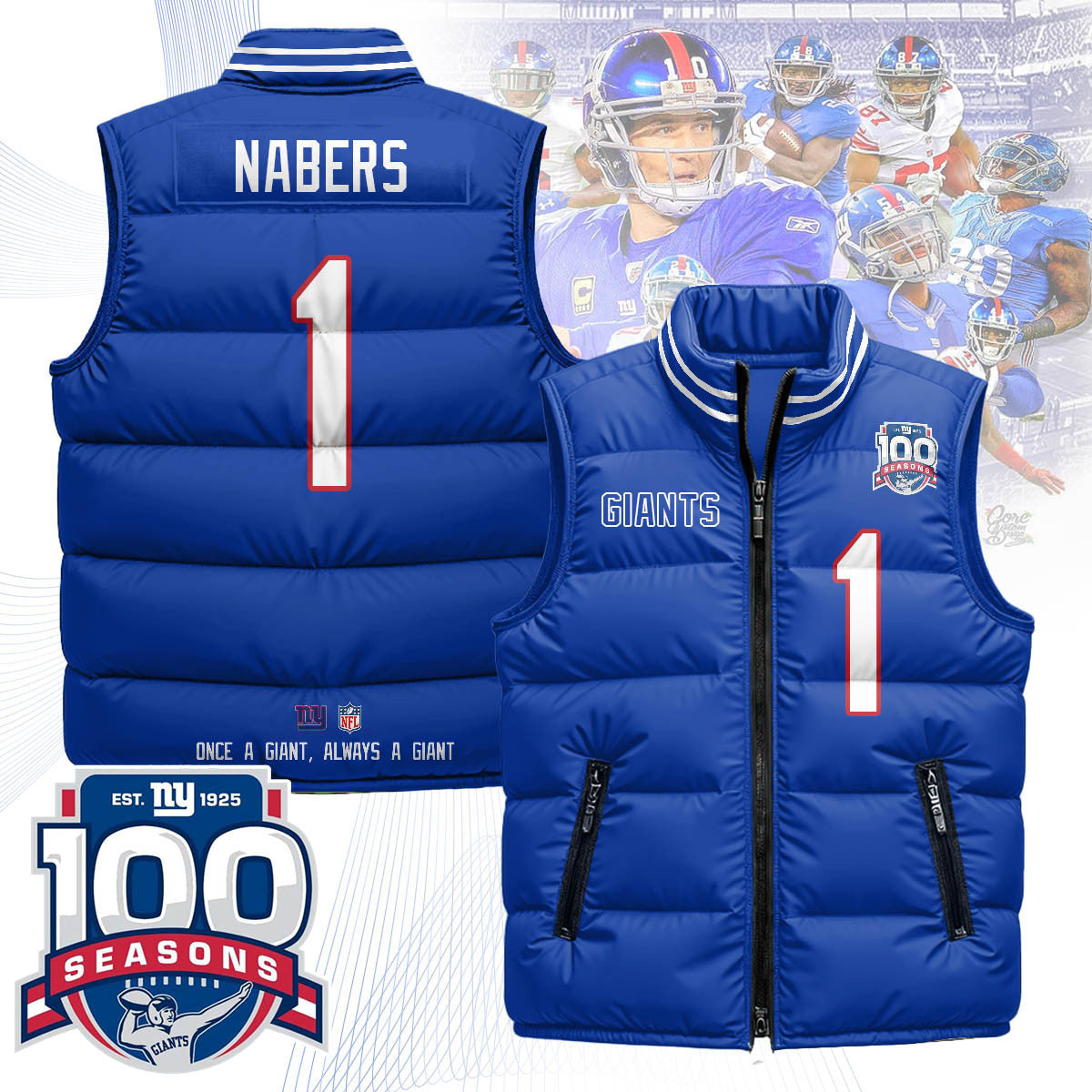 New York Giants Unisex Puffer Vest