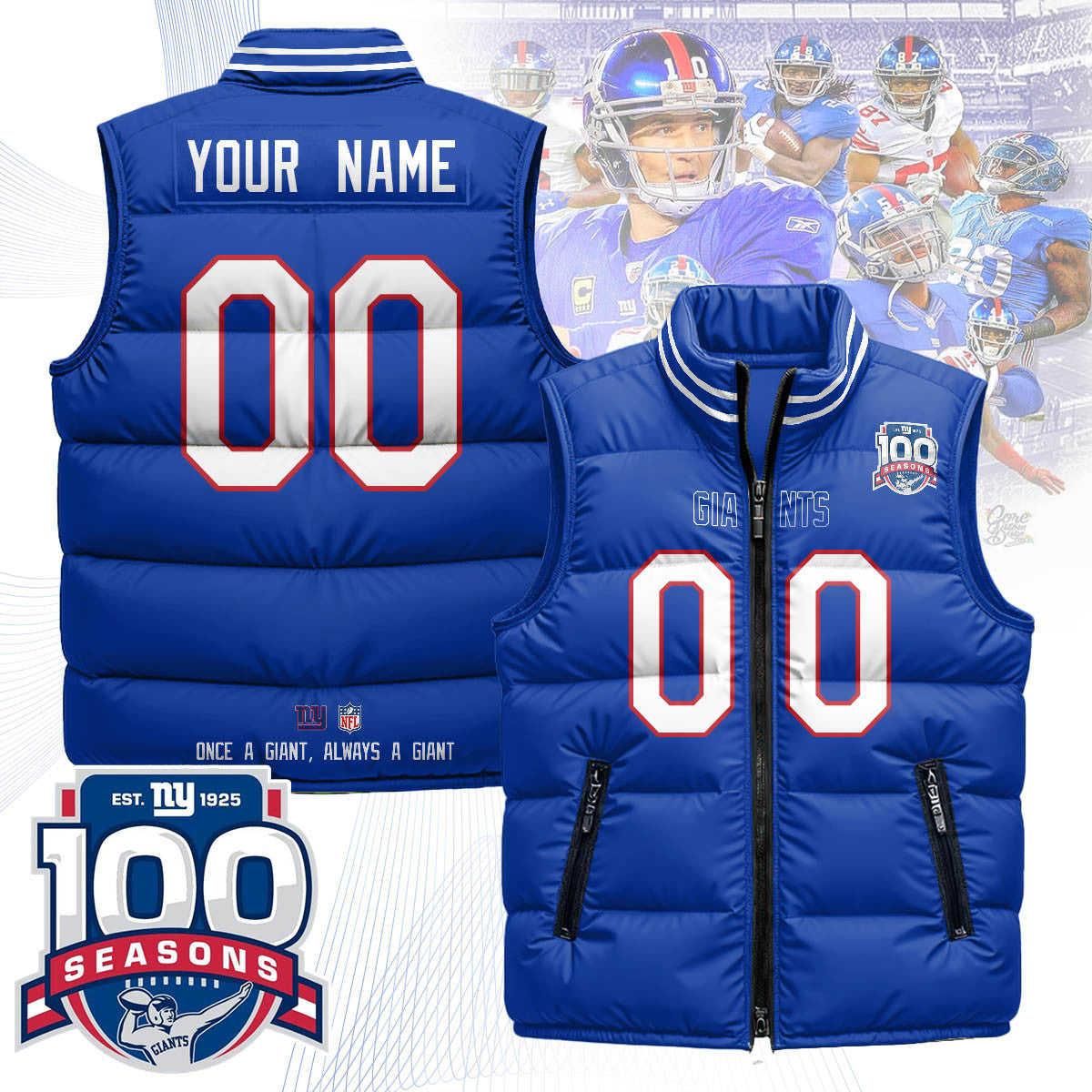 New York Giants Unisex Puffer Vest