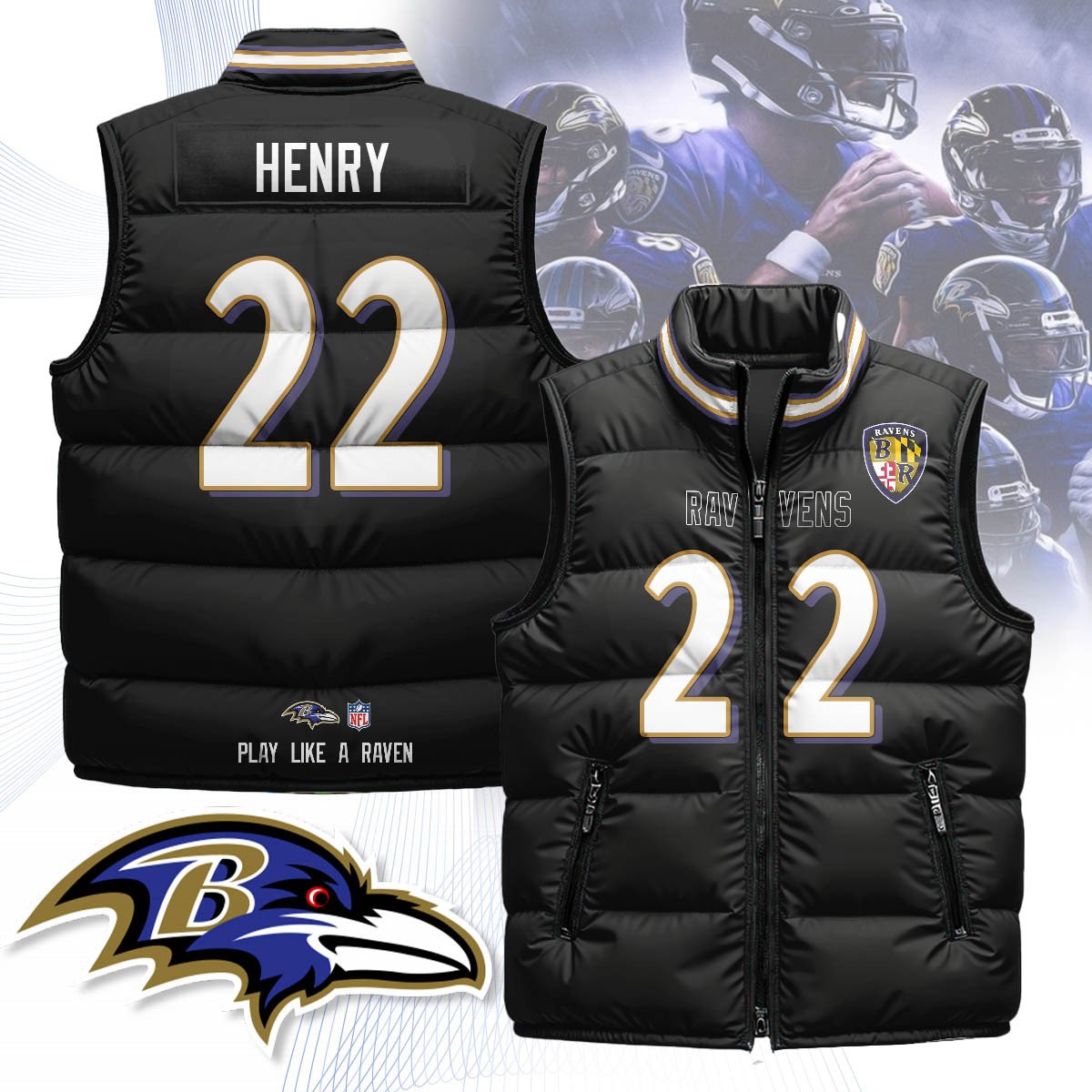 Baltimore Ravens Unisex Puffer Vest